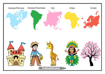 Ameryka Południowa Amazonka Amazonia Anakonda zabawy zręcznościowe karta pracy kontynenty